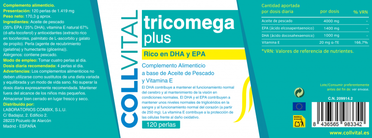 COLLVITAL TRICOMEGA ETIQUETA