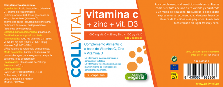 COLLVITAL VITAMINA C ETIQUETA